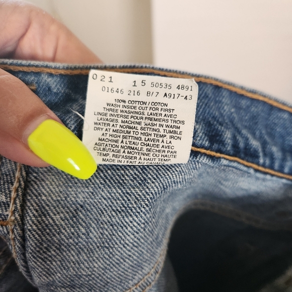 Vintage 90s Levis 535 Dark Wash Relaxed Fit Tapered Leg Jeans 1990s Mens Size 34 - Picture 7 of 11